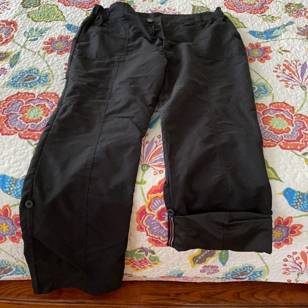 NWOT black roll cuff hiking pants.